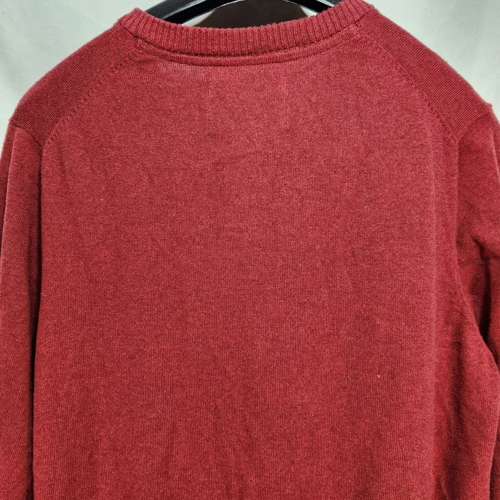 Eddie Bauer Mens‎ Sweater Size Large Red Wool Blend Long Sleeve V-Neck - Picture 5 of 5